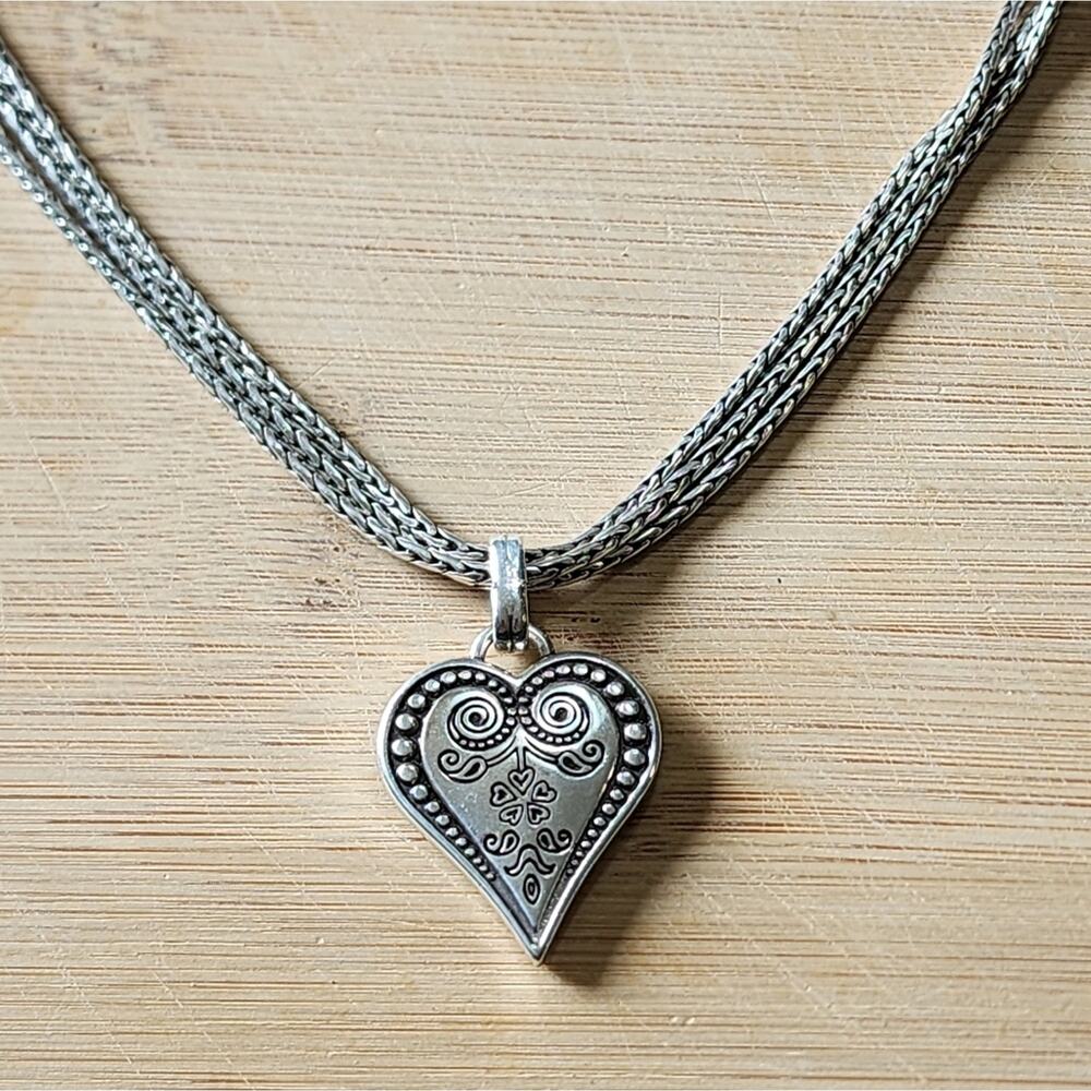 Brighton multi‎ strand Ophelia scrolled heart necklace